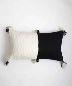 Archive New York Antigua Lumbar Pillow - White + Black Home Goods