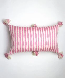 Archive New York Antigua Lumbar Pillow - Bubblegum Pink Striped Home Goods 3 Archive New York Antigua Lumbar Pillow - Bubblegum Pink Striped Home Goods
