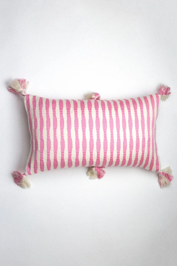 Archive New York Antigua Lumbar Pillow - Bubblegum Pink Striped Home Goods Archive New York Antigua Lumbar Pillow - Bubblegum Pink Striped Home Goods