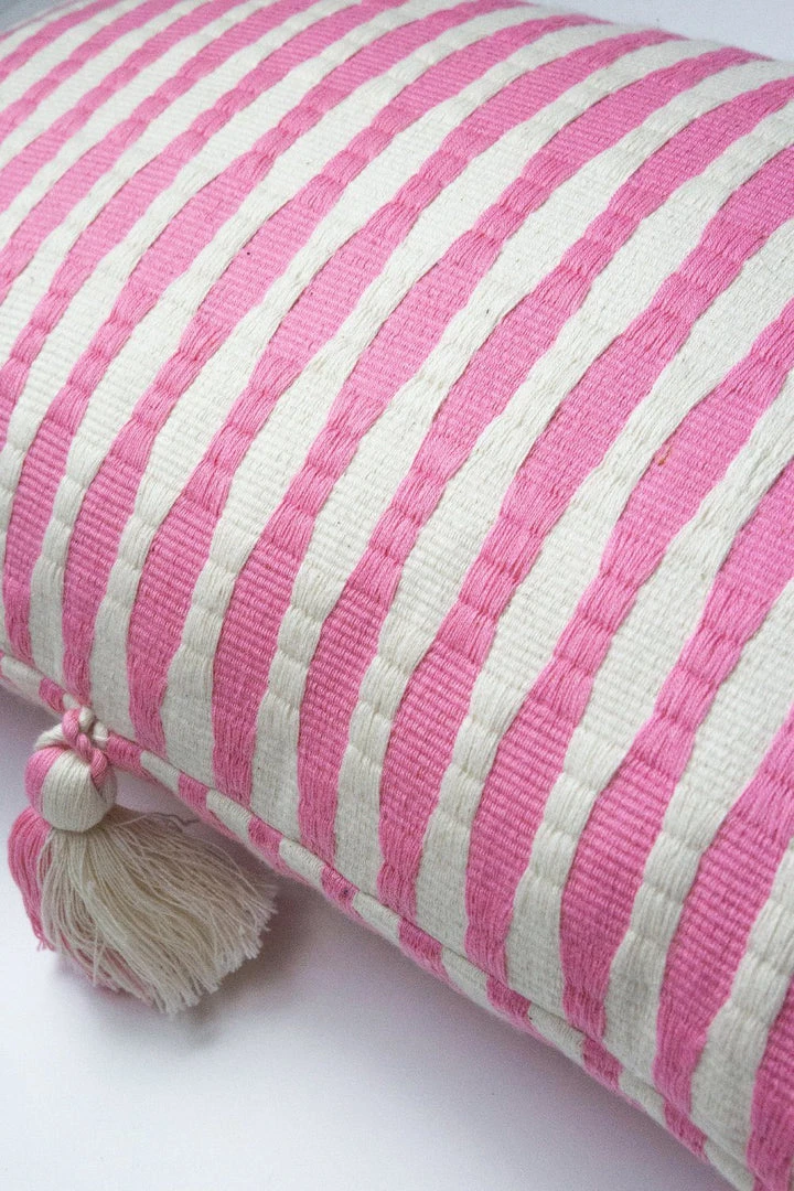 Archive New York Antigua Lumbar Pillow - Bubblegum Pink Striped Home Goods Archive New York Antigua Lumbar Pillow - Bubblegum Pink Striped Home Goods