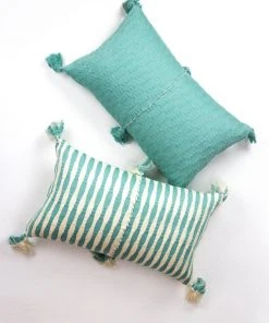 Archive New York Home Goods Antigua Lumbar Pillow - Faded Aqua
