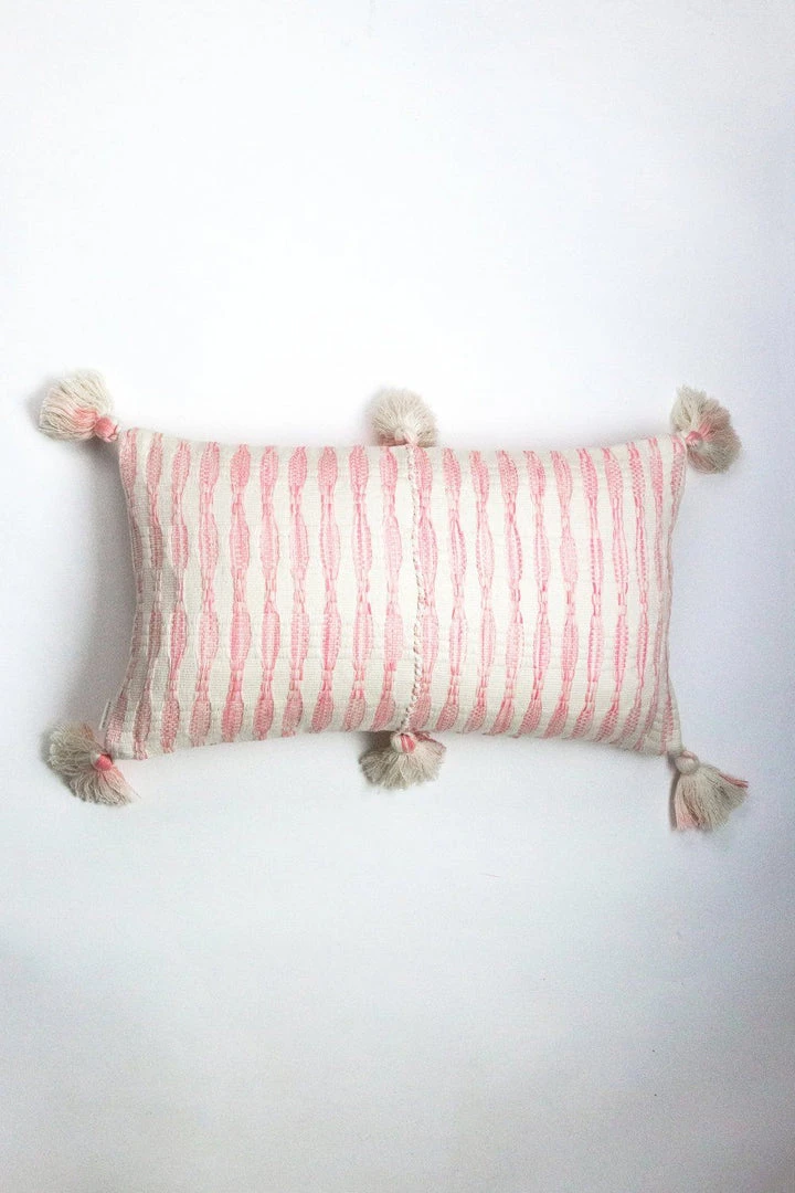 Archive New York Home Goods Antigua Lumbar Pillow- Faded Pink Striped Archive New York Home Goods Antigua Lumbar Pillow- Faded Pink Striped