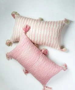 Archive New York Home Goods Antigua Lumbar Pillow- Faded Pink Striped