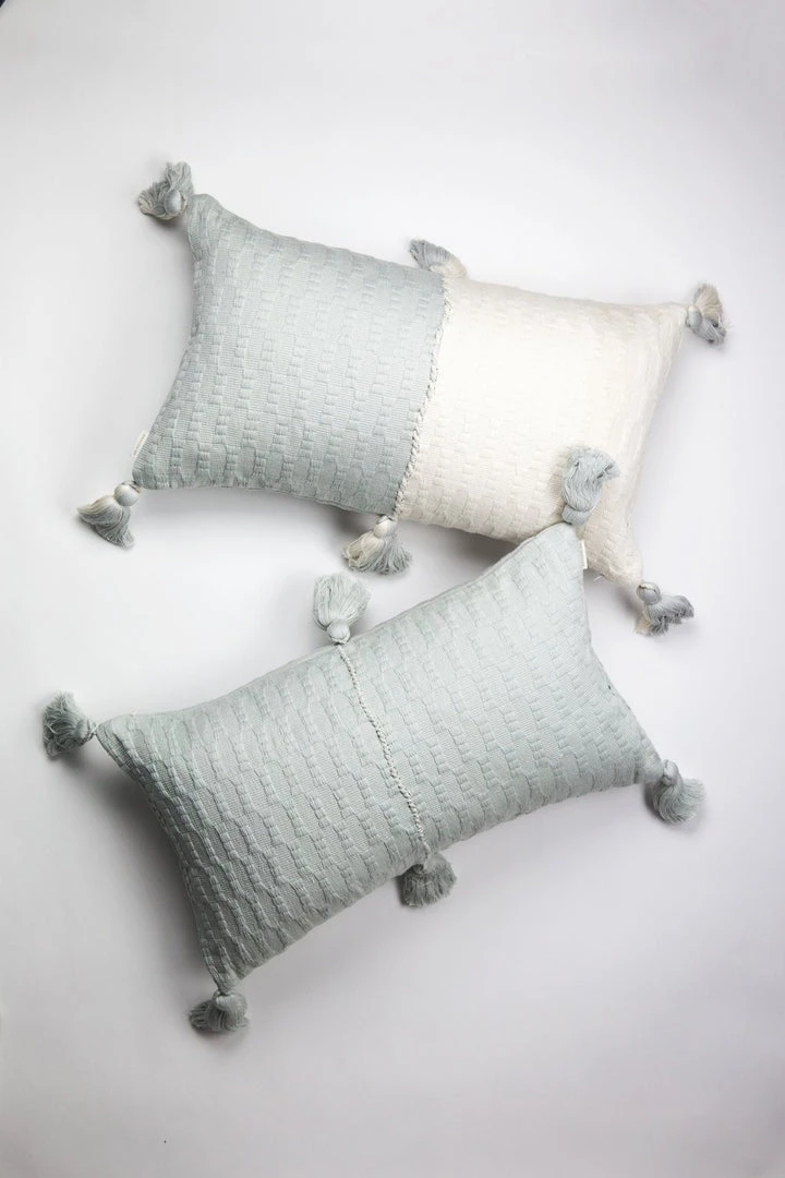 Archive New York Home Goods Antigua Lumbar Pillow - Natural White + Gray Archive New York Home Goods Antigua Lumbar Pillow - Natural White + Gray