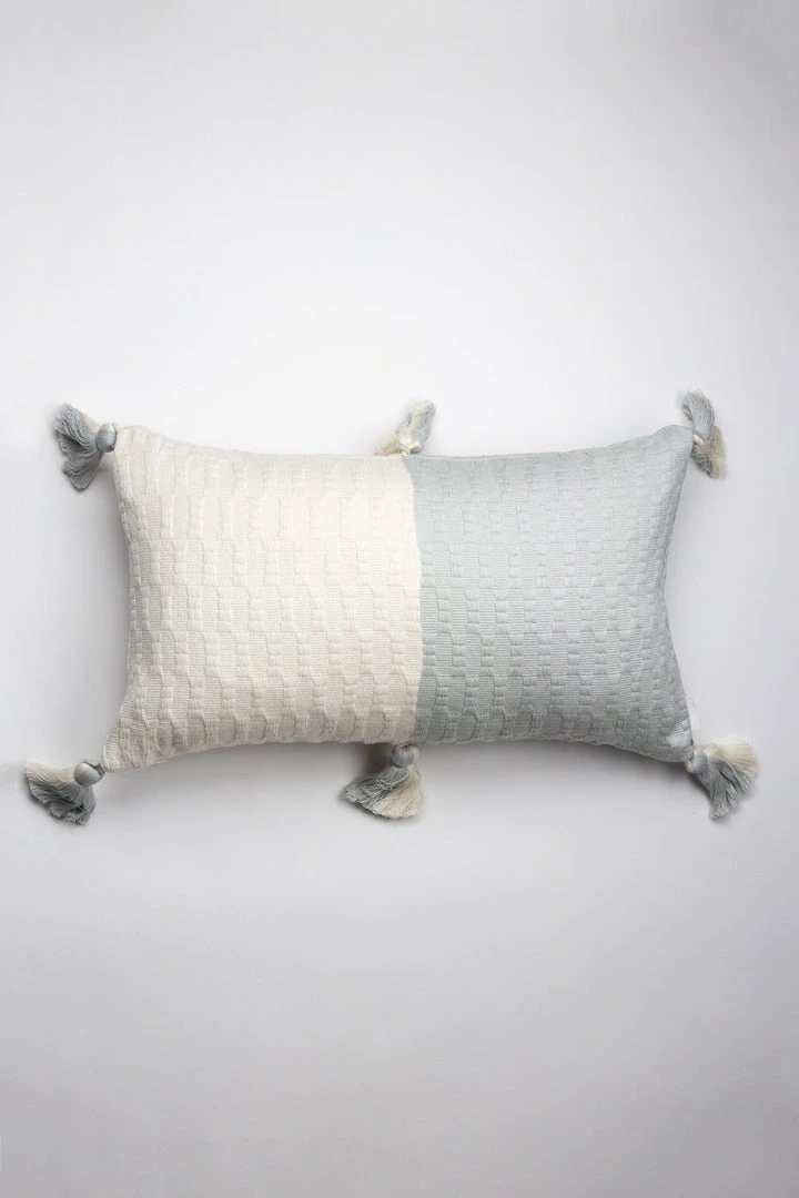 Archive New York Home Goods Antigua Lumbar Pillow - Natural White + Gray Archive New York Home Goods Antigua Lumbar Pillow - Natural White + Gray