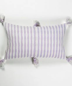 Archive New York Home Goods Antigua Lumbar Pillow - Light Lavender Stripe