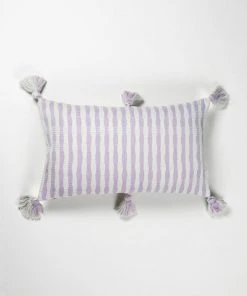 Archive New York Home Goods Antigua Lumbar Pillow - Light Lavender Stripe