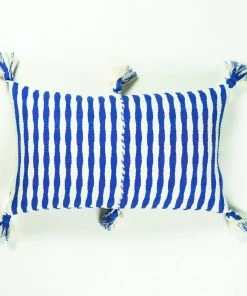 Archive New York Antigua Lumbar Pillow - Blue Stripe