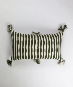 Archive New York Antigua Lumbar Pillow - Olive Striped Home Goods 3 Archive New York Antigua Lumbar Pillow - Olive Striped Home Goods