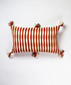 Archive New York Antigua Lumbar Pillow - Red Striped Home Goods