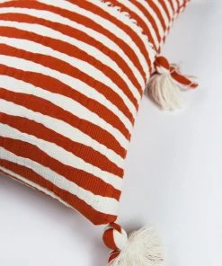 Archive New York Antigua Lumbar Pillow - Red Striped Home Goods