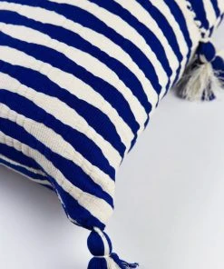 Archive New York Antigua Lumbar Pillow - Royal Blue Striped