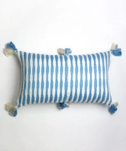 Archive New York Antigua Lumbar Pillow - Sky Blue Striped