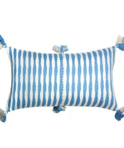 Archive New York Antigua Lumbar Pillow - Sky Blue Striped