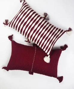 Archive New York Antigua Lumbar Pillow - Burgundy