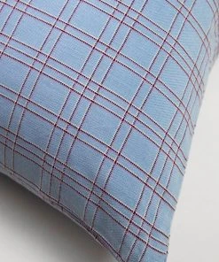 Archive New York Chiapas Plaid Throw Pillow - Light Blue Home Goods