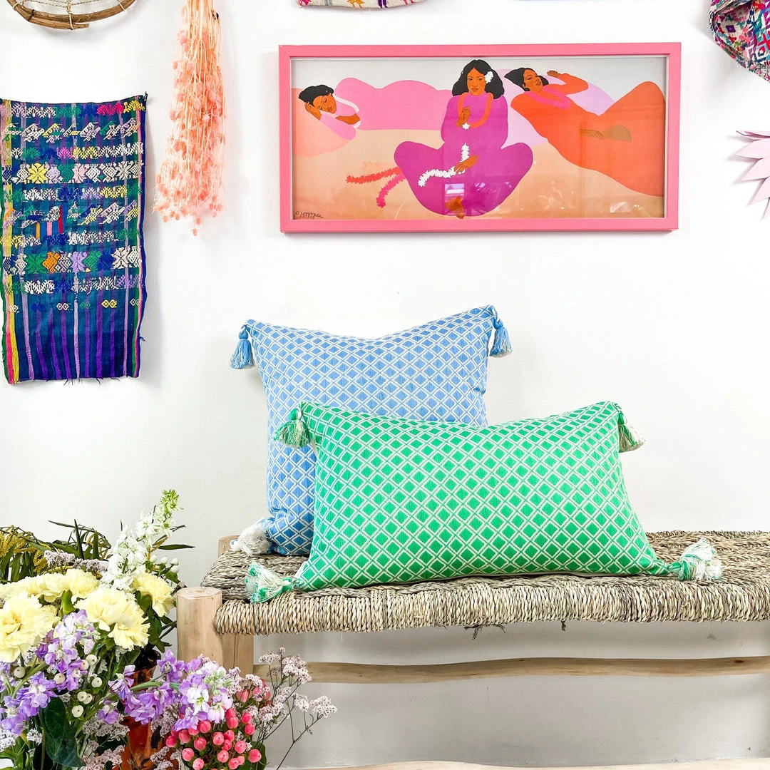 Archive New York Comalapa Throw Pillow - Sky Blue Archive New York Comalapa Throw Pillow - Sky Blue