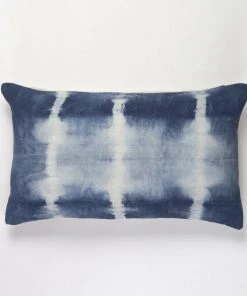 Archive New York Home Goods Indigo Shibori Nubby Lumbar Pillow
