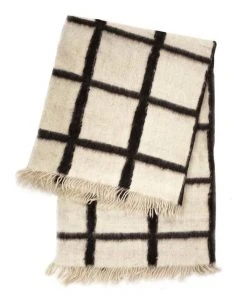 Archive New York Momos Grid Blanket / Rug - Natural White + Black
