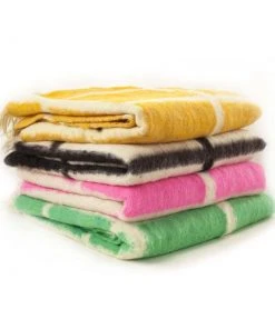 Archive New York Momos Grid Blanket / Rug - Natural White + Black