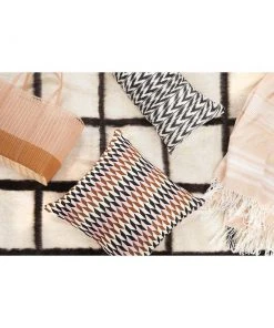 Archive New York Momos Grid Blanket / Rug - Natural White + Black