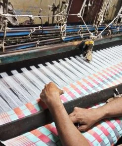 Archive New York Quilted Suzani Throw Blanket - Red + Blue