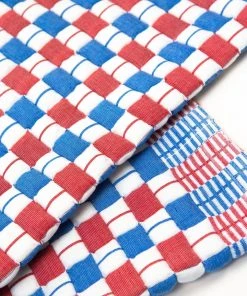 Archive New York Quilted Suzani Throw Blanket - Red + Blue