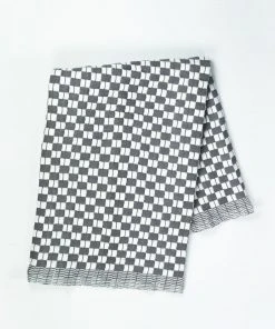 Archive New York Quilted Suzani Throw Blanket - Soft Black + White Home Goods