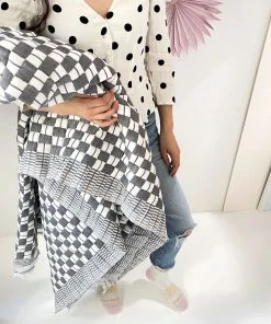Archive New York Quilted Suzani Throw Blanket - Soft Black + White Home Goods 1 Archive New York Quilted Suzani Throw Blanket - Soft Black + White Home Goods