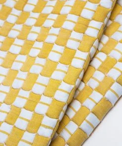 Archive New York Home Goods Quilted Suzani Throw Blanket - Yellow + White 5 Archive New York Home Goods Quilted Suzani Throw Blanket - Yellow + White