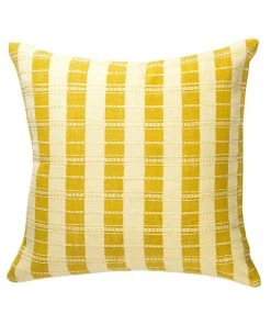 Archive New York Santiago Grid Throw Pillow - Butter Yellow