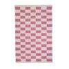Archive New York Zapotec Checkered Wool Rug - Pink + Ivory
