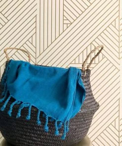 Amante Marketplace Best Sellers Arete Turkish Towel / Throw Blanket - Petrol Blue