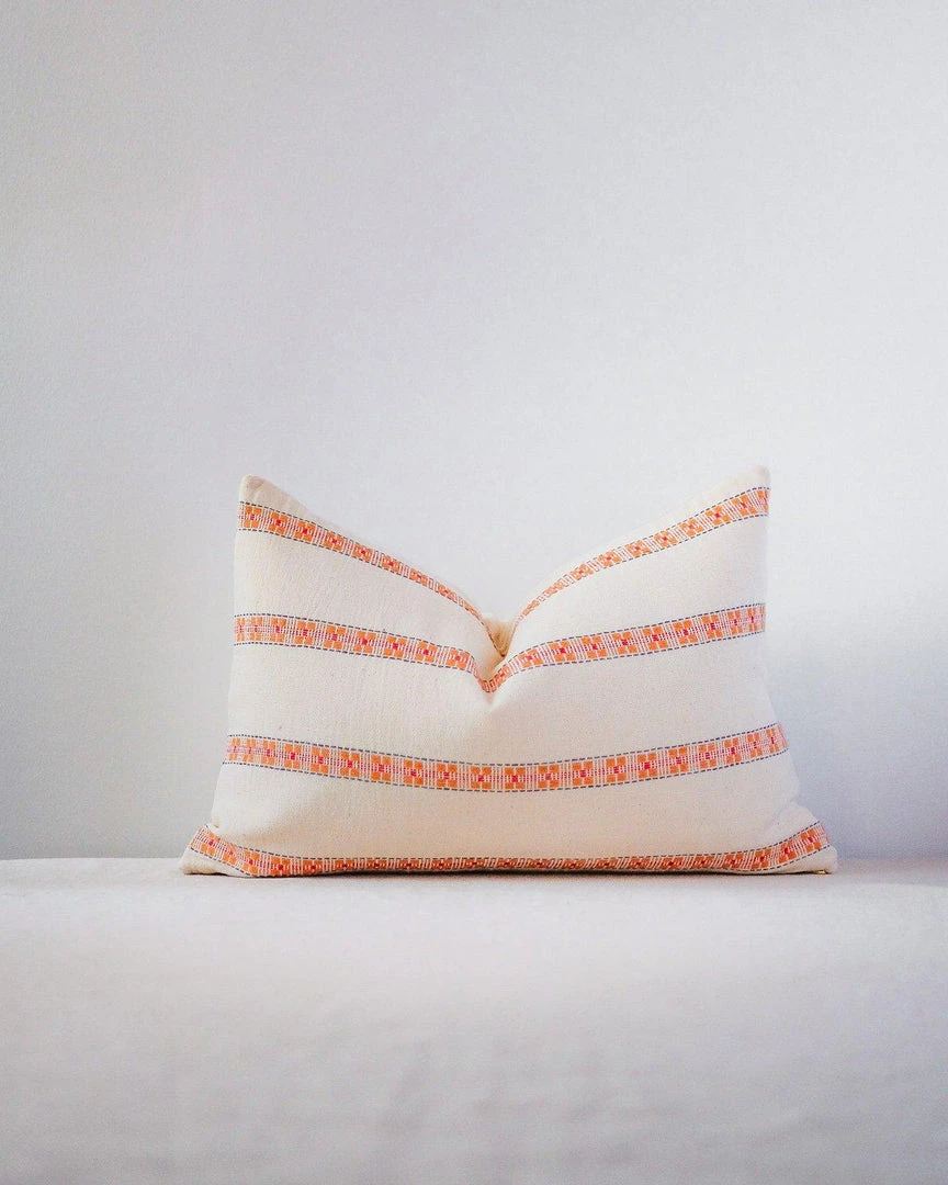 Soil To Studio Home Goods Asima Throw Pillow Cover - Orange + Cream Soil To Studio Home Goods Asima Throw Pillow Cover - Orange + Cream