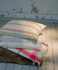 Soil To Studio Home Goods Asima Throw Pillow Cover - Orange + Cream 5 Soil To Studio Home Goods Asima Throw Pillow Cover - Orange + Cream