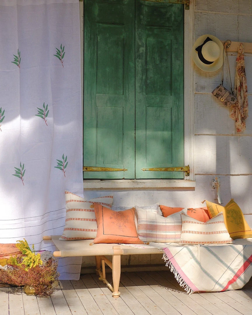 Soil To Studio Home Goods Asima Throw Pillow Cover - Orange + Cream Soil To Studio Home Goods Asima Throw Pillow Cover - Orange + Cream