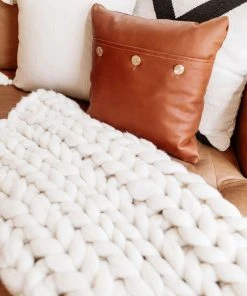 August Sage Chunky Wool Throw Blanket