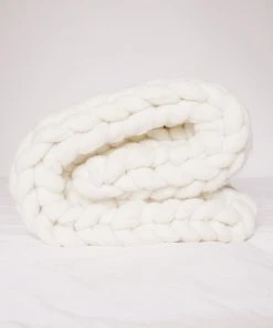 August Sage Chunky Wool Throw Blanket