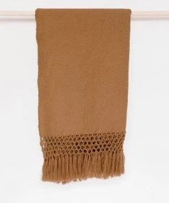 August Sage Marrón Alpaca Throw Blanket Home Goods