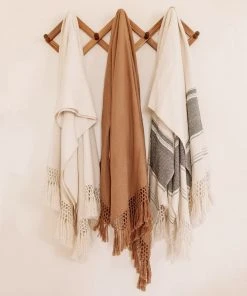 August Sage Marrón Alpaca Throw Blanket Home Goods