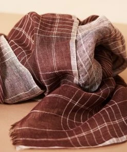 Studio Variously Accessories Auro Linen Scarf - Cinnabar 5 Studio Variously Accessories Auro Linen Scarf - Cinnabar