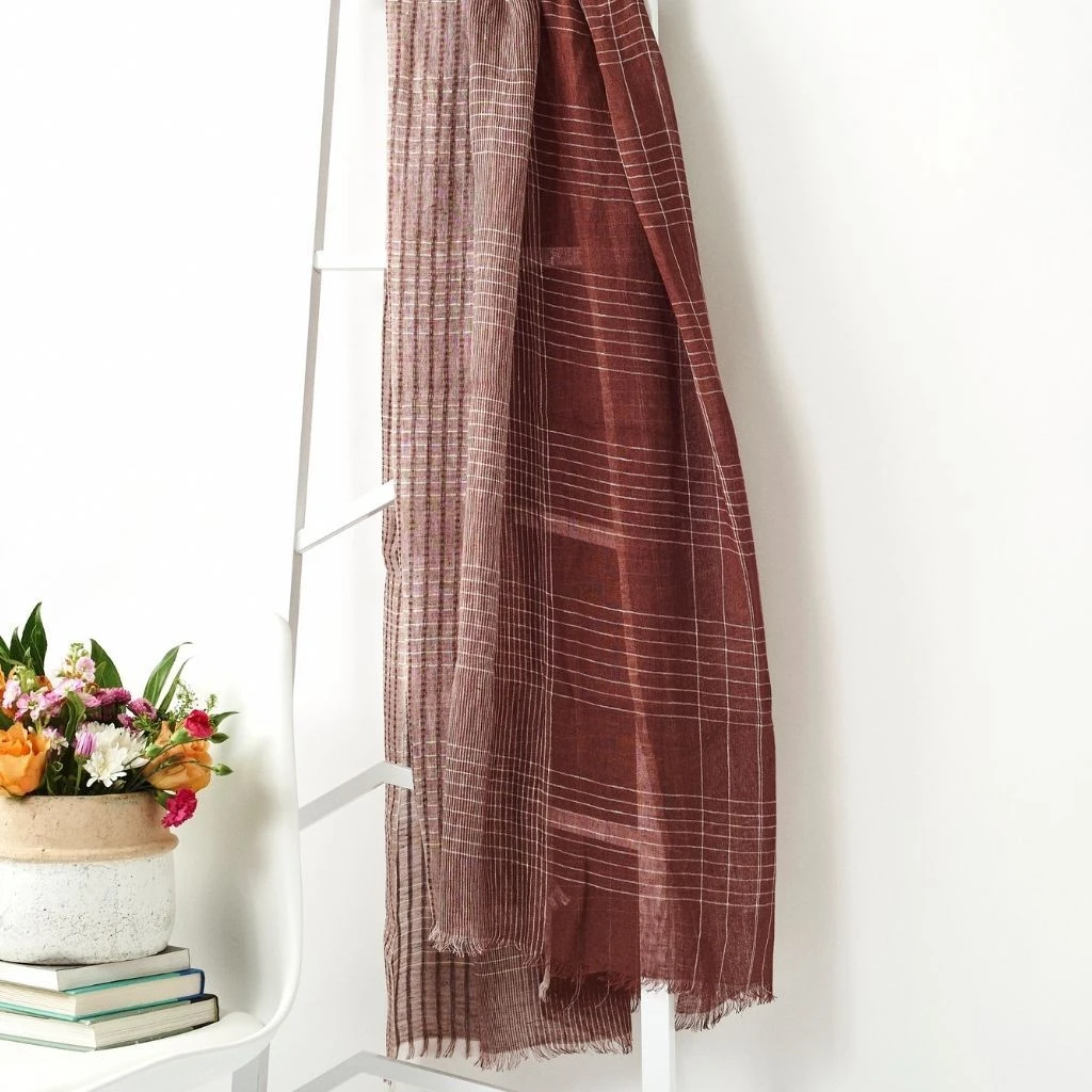 Studio Variously Accessories Auro Linen Scarf - Cinnabar Studio Variously Accessories Auro Linen Scarf - Cinnabar