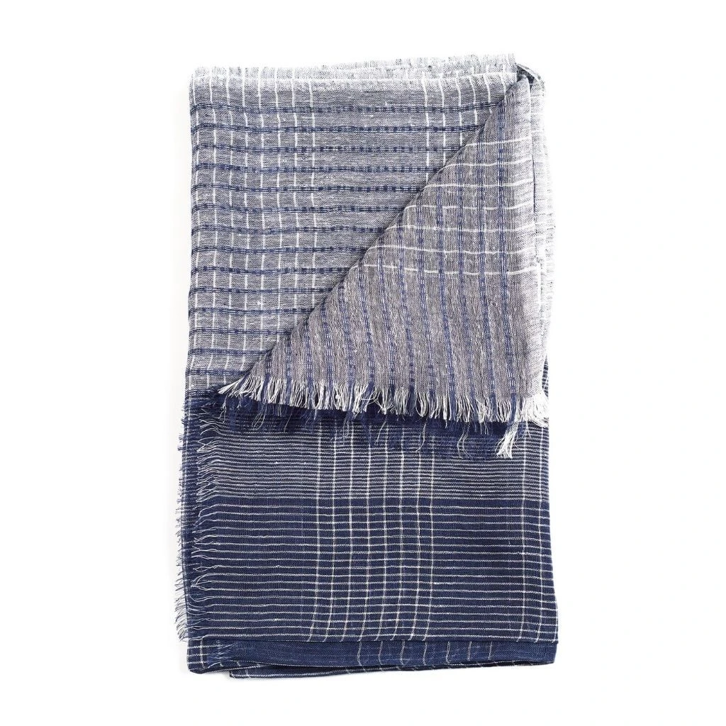 Studio Variously Auro Linen Scarf - Navy Accessories Studio Variously Auro Linen Scarf - Navy Accessories