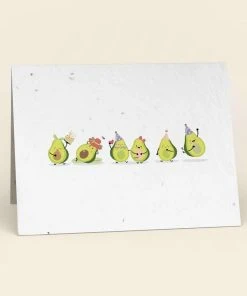 Cute Root Greeting Cards Avocado Birthday Party Plantable Cards - 10 Pack