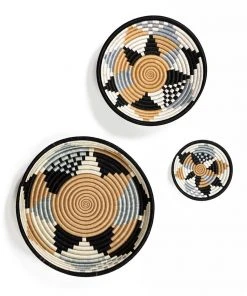 Azizi Life Home Goods Boutique Diversiform Woven Bowls - Gray