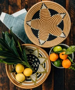 Azizi Life Boutique Vestine Green Woven Bowl