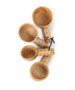 Azizi Life Home Goods Ruby Wooden Measuring Cup Set