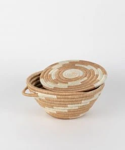 Azizi Life Woven Pot Basket With Lid Home Goods