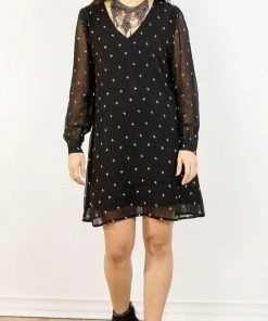 Symbology Baby Cacti Shift Dress - Black + Cream Clothing