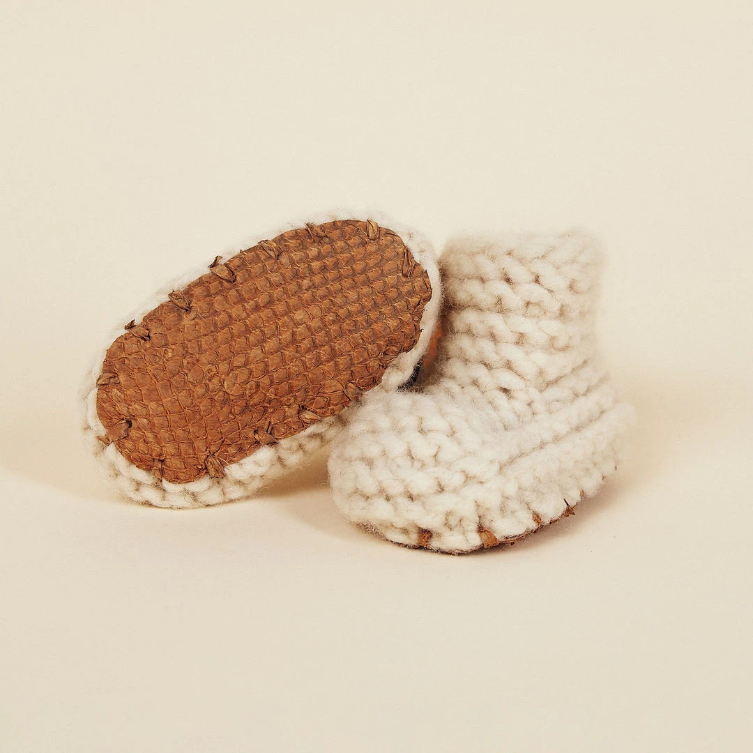 Chilote Best Sellers Baby's Salmon Leather Slippers Chilote Best Sellers Baby's Salmon Leather Slippers